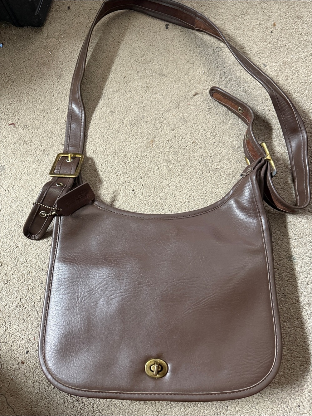 Chocolate brown leather purse